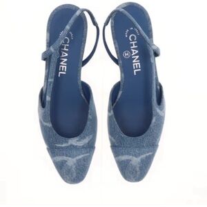 CHANEL Denim Blue Slingback